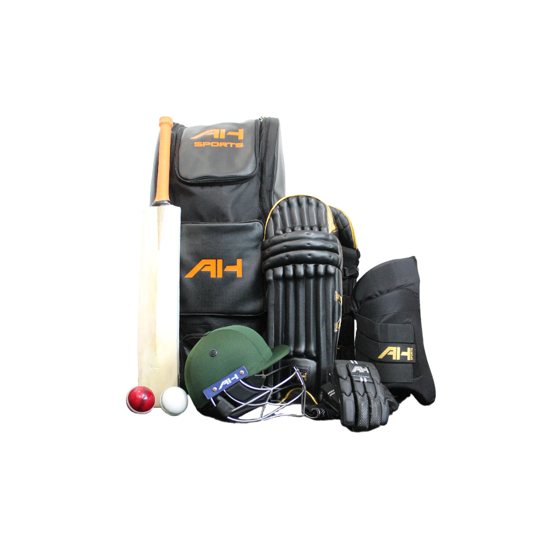 Complete Cricket Kit – Bat, Pads, Gloves, Helmet & Accessories Set