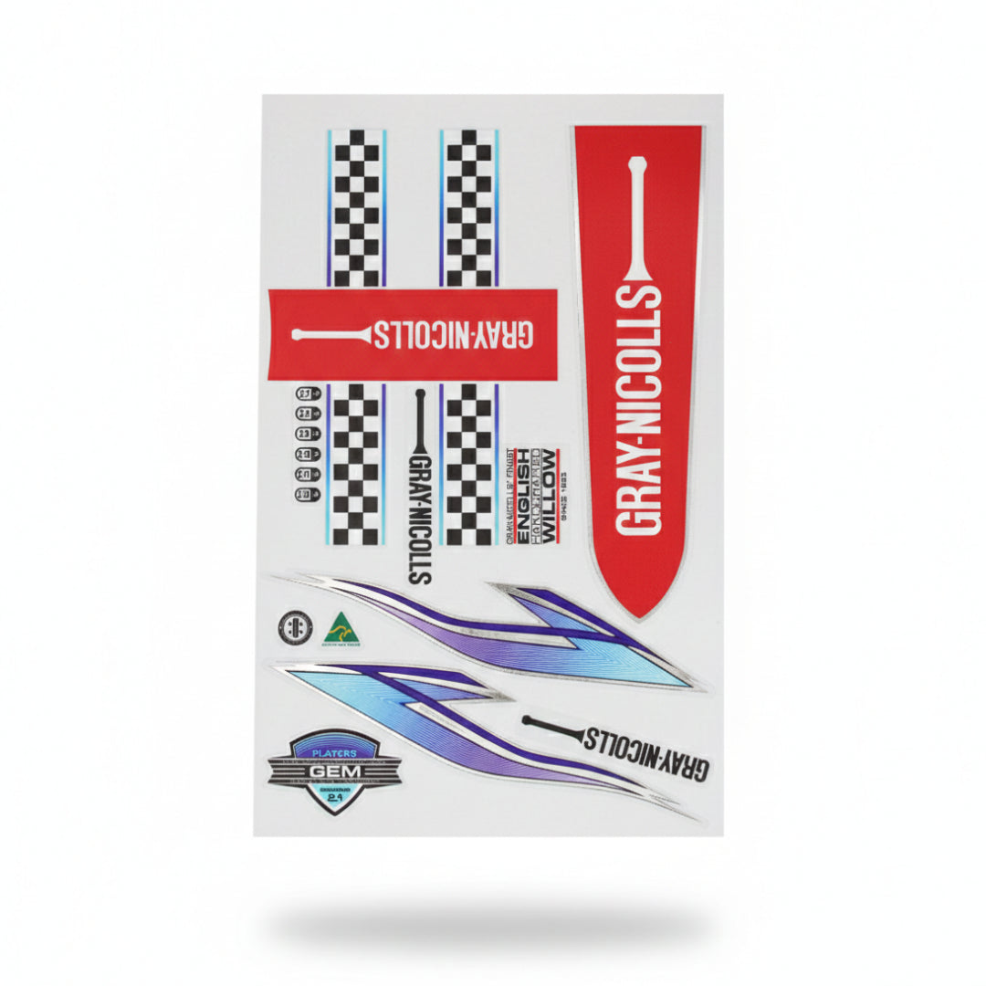 Gray Nicolls GEM Bat Stickers – Premium Replacement Decals | Cricket Bat Vinyl